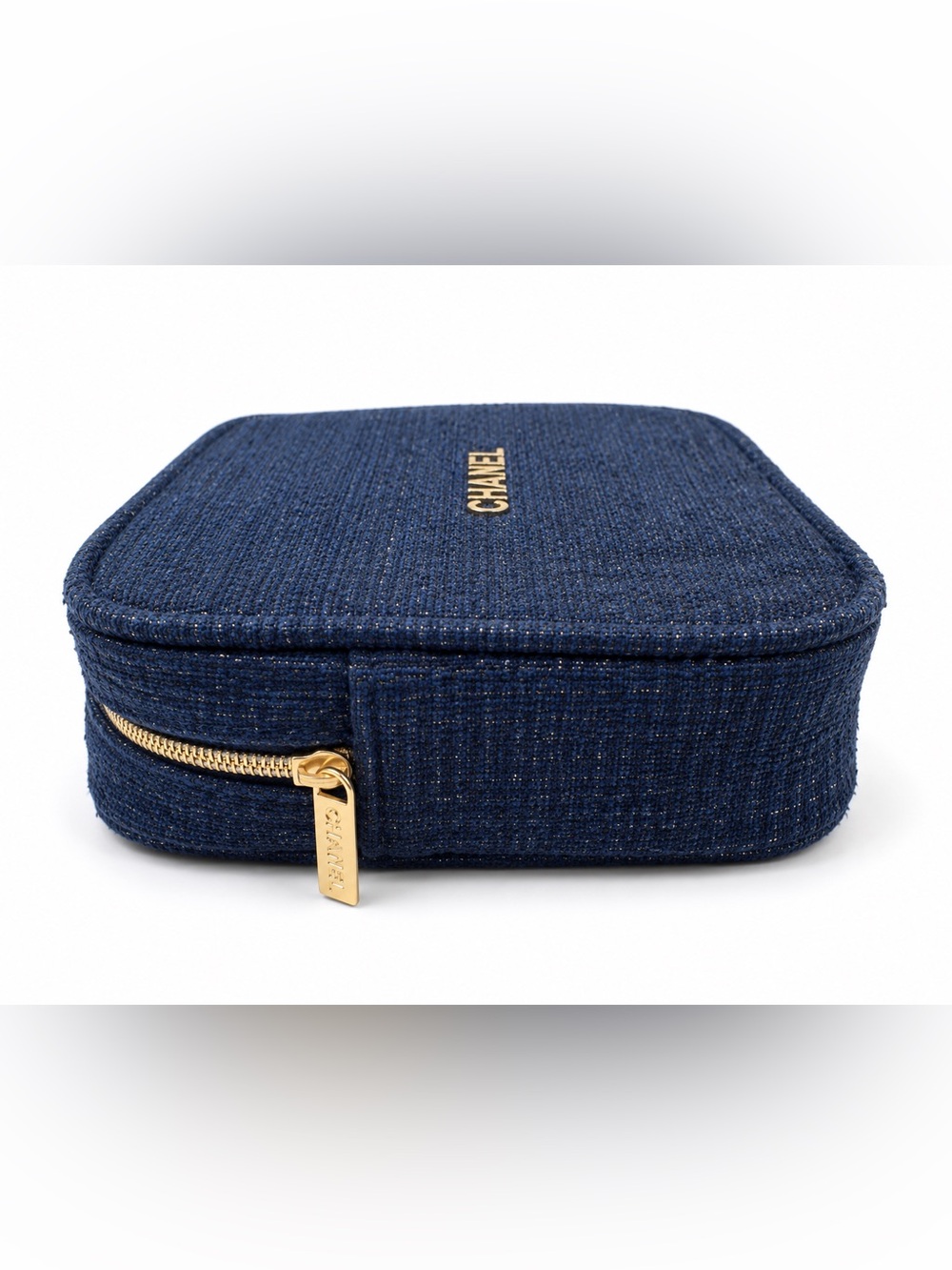 CHANEL - Limited Edition Holiday Navy Tweed Pouch - Picture 3 of 4